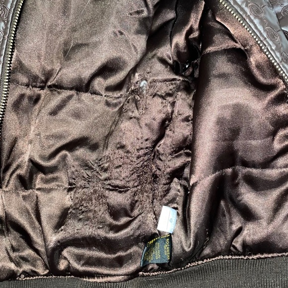 RARE Brown Leather Rocawear Bomber Jacket - Picture 6 of 8